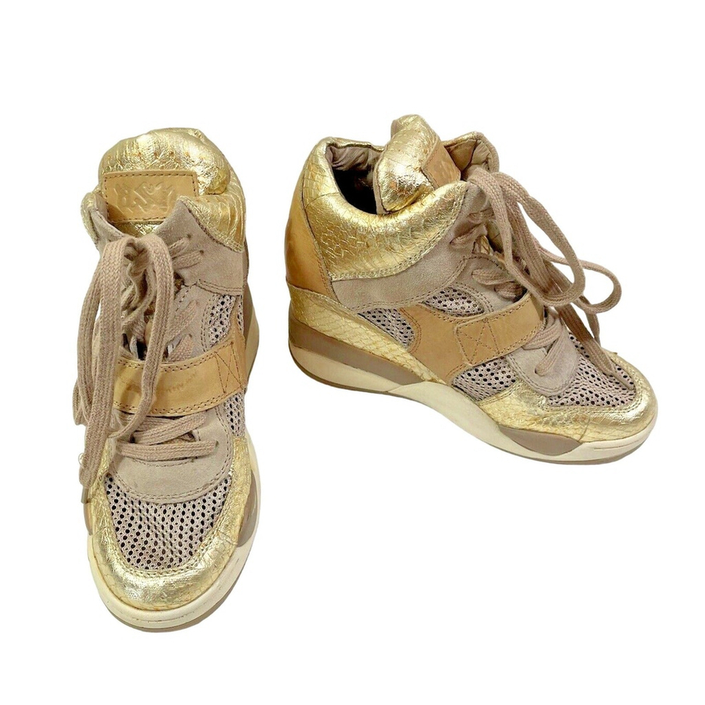 Limited by ASN Funky Gold Leather Lace Up Sneakers EU 39 US 6.5